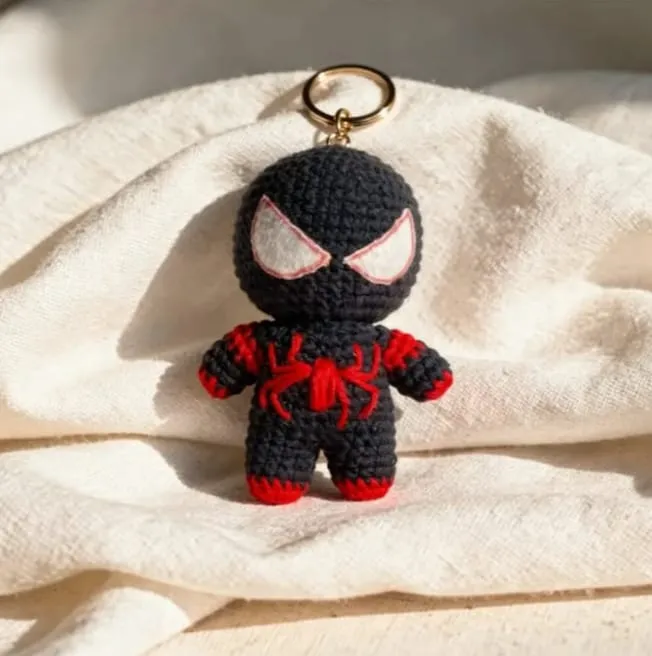 Spider Man Crochet Keychain
