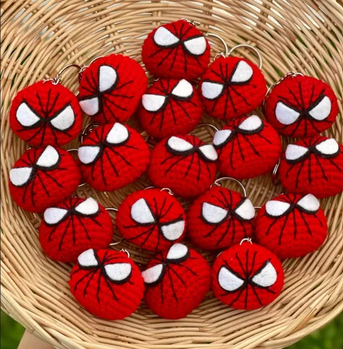 Spider Hero Crochet Keychain